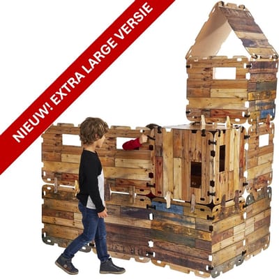 Fantasy Forts Extra Large Set - Speelhuisje - 4 tot 12 jaar - 24 Platen - 24 Clips - 54 Klittenband stukjes - Hut bouwen - Bouwpakket kinderen