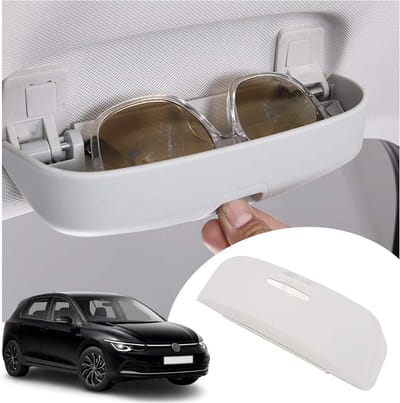 Auto Brillenkoker - Zonnebrilhouder Organizer - Auto Interieur - Eenvoudige Installatie - 23x8x6 cm - Grijs
