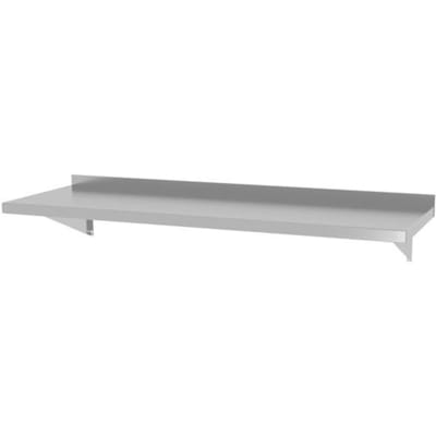 HENDI Wandplank met opstaande rand – 1200x300x250 mm – roestvast staal – inclusief bevestigingsbeugels