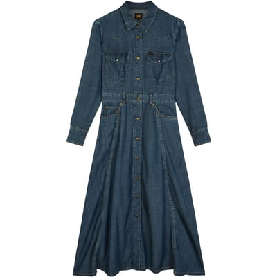 Lee Western Mid Calf Regular Fit Midijurk Blauw L Vrouw