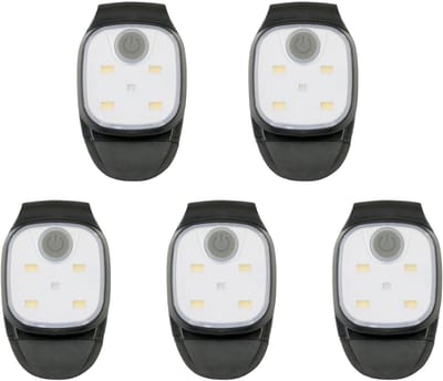 5 Stuks Looplamp Klem – 5 LED Clip-on Looplampen – Draagbare USB Oplaadbare Lamp – Lange Levensduur – Handvrije Zaklamp voor ’s Nachts Wandelen & Buitenavonturen