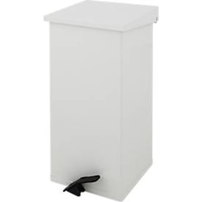 Dutch Design Carro-Kick pedaalemmer, brandveilig, deksel met zachte sluiting, 55 liter, B 300 x D 300 x H 600 mm, wit