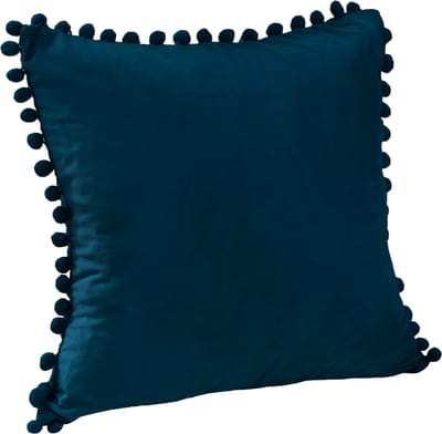 QUVIO Kussenhoes met bolletjes - Kussenhoes - Kussenbeschermer - Omtrek kussen - Fluweel - 50 x 50 cm - Donkerblauw