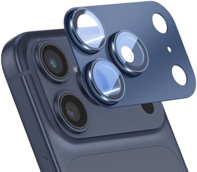 Camera Lens Protector Geschikt voor iPhone 17 Pro Max / 18 Pro Max – Donkerblauw | 9H Glas | Aluminium Frame | Volledige Dekking | Helder & Krasbestendig