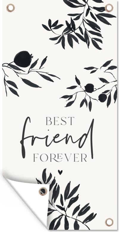 Schuttingposter Best friend forever - BFF - Spreuken - Vrienden - Quotes - 100x200 cm - Tuindoek