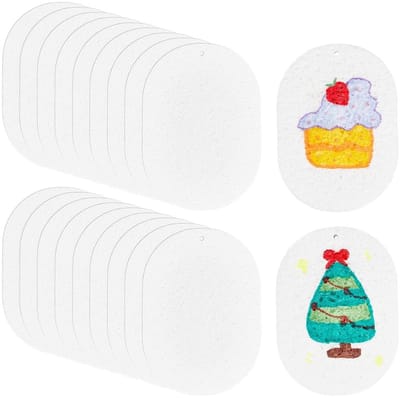 Dailygoods- Schilderpapier 20 Stuks - Ovaal - 115 x 83 mm - 2 mm Dik - Voor 3D-Acrylschilderen - Geschikt voor Knutselen - Schildermateriaal