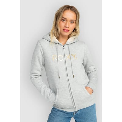 Roxy Itia Sherpa Logo Half-Zip Sweater grijs