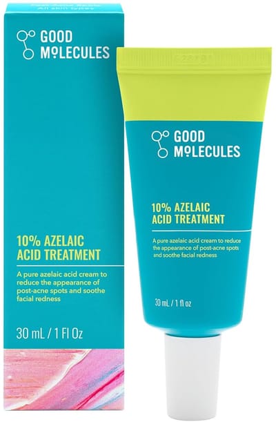 Good Molecules Azelaic Acid Treatment – Kalmerende crème voor roodheid, donkere vlekjes en ongelijkmatige teint – Verfijnt textuur, verheldert en ondersteunt de huidbarrière – Geschikt voor gevoelige huid, 30 ml