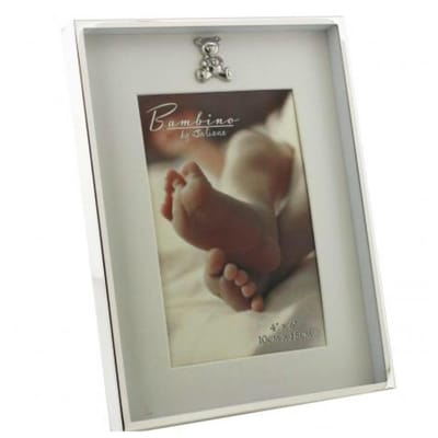 Baby fotolijst beer icoontje zilver