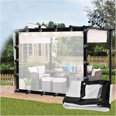 Terras Overkapping Zeil - Waterdicht Balkon Paneel - Buiten Leefruimte - Aanpasbare Maatvoering - 3x2 Meter - Transparant