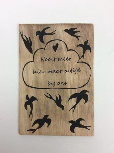 Postkaart Nooit meer hier