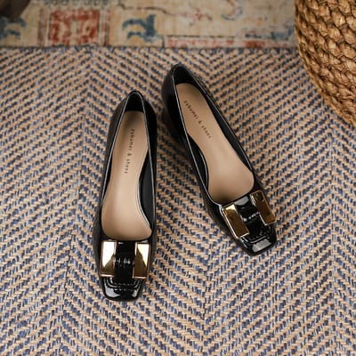 Mary Jane Schoenen met Blokhak Dames Herfst en Winter Nieuwe Kittenhakken Metalen Gesp Commute Werk Damesschoenen 40 black