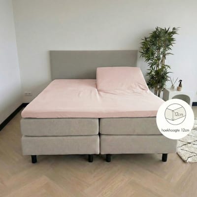 Kayori Sota Splittopper Hoeslaken Premium Tencel - 140-160x200-220cm - Matrasdikte 12 cm - Verkoelend - Nude