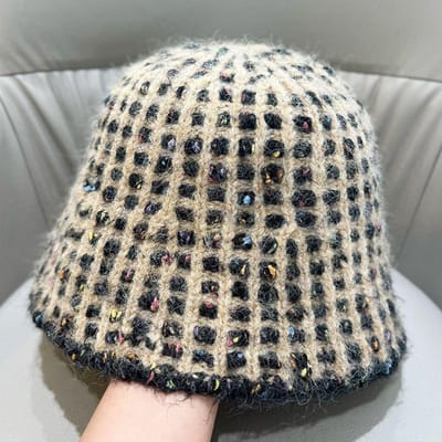 Chapeau en laine coloré pour femme en automne et en hiver Chaud et protège-oreilles Chapeau tricoté polyvalent pour pêcheurs M（56-58cm） kaki