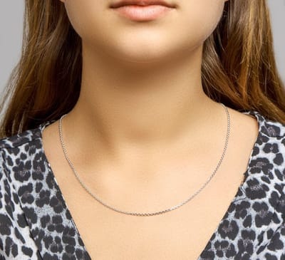 Zilver Gerhodineerde Collier anker gediamanteerd 1 1330062 50 cm