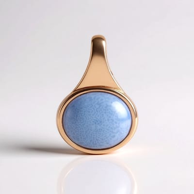 Cavill - Zilveren hanger met 3 6 ct Blauwe Opaal uit Peru - 925 Sterling Zilver rosé verguld - Ovaal Cabochon 12x10 mm - Elegant sieraad