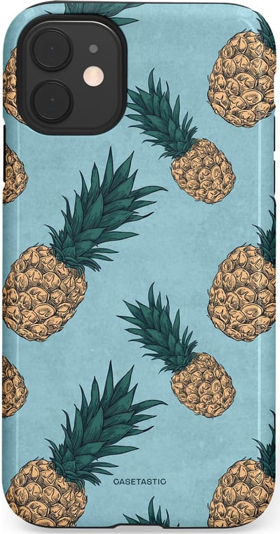 Casetastic Hoesje Geschikt voor Apple iPhone 11 - Stijlvolle Beschermende Duo-layer Case - Tropische Ananas