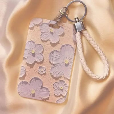 1 Stuks Retro Stijl Bloemen Kaarthouder voor Vrouwen Leuke Frisse Bloemen Student Bus ID Kaarthouder Verpleegkundige Badge Kaarthoes roze