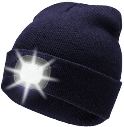 Muts met LED-Verlichting – USB Oplaadbare Hoofdlamp - Beanie - Unisex