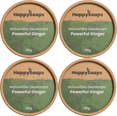 4x HappySoaps Natuurlijke Deodorant Powerful Ginger (1 jaar voorraad)