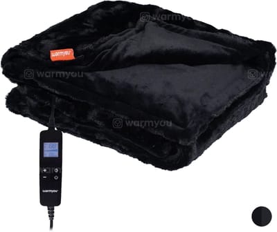 Elektrische warmtedeken fleece 180×130 cm - 10 warmtestanden - Warmyou Luxum XL - Zwart