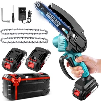 Mini Draagbare Kettingzaag 6 Inch met 4000mAh Batterij - Draadloze Elektrische Kettingzaag voor Tuin en DIY