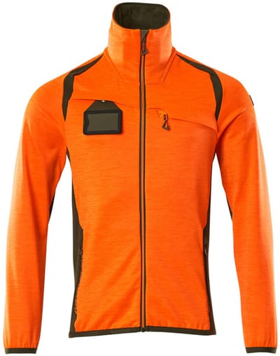 Mascot Accelerate Safe Fleecetrui met rits 19403-316 - hi-vis oranje/mosgroen - 4XL