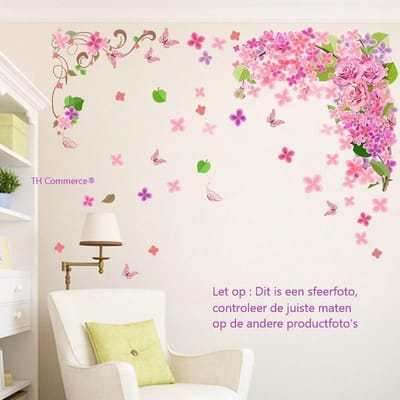 TH Commerce Muursticker - Leuke Bloemen - Vlinders - Bloesem - Bloemen - BLOEMEN - WANDDECORATIE - HUISKAMER - KEUKEN - SLAAPKAMER - nr 8553