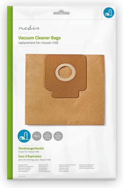 Nedis Stofzuigerzak - 10 Stuks - Papier - Meest verkocht voor: Hoover H58 - Bruin
