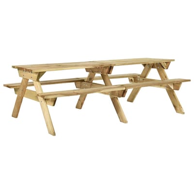 vidaXL - Picknicktafel - met - banken - 220x122x72 - cm - geïmpregneerd - grenenhout
