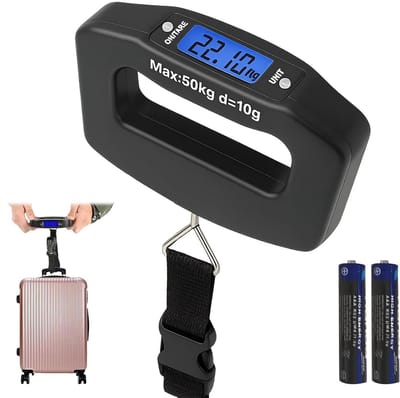 Draagbare Bagageschaal met LCD Display en Tara-functie - Compacte Elektronische Weegschaal voor Reizen en Vakanties