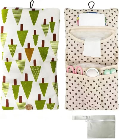 Draagbare Luiertas - Nieuwe Ouder Tas - Reizen met Baby - Waterdicht en Herbruikbaar - 37x22x4 cm - Bos Patroon