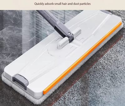 Dweilset met Emmer en Wringsysteem - Vlakmop met 4 Microvezeldoeken - 130cm RVS Steel - Zelfreinigende Emmer - Voor Alle Vloertypen - Wit/Grijs