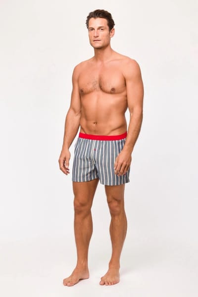 Woody Studio boxershort heren - blauw gestreept - 251-12-QLD-W/928 - maat L