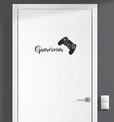 Deursticker - Gameroom - Zwart 23x10