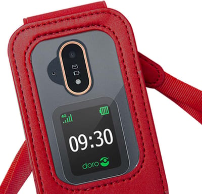 Bigben Connected, Hoesje geschikt voor Doro 7080 / 6880 / Leva - Folio Flap met Koord, Rood