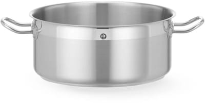 HENDI Kookpan laag - roestvast staal - zonder deksel - 28x12,6 cm - 7,3 l - zilver - inductie