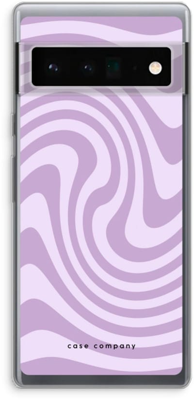 Case Company® - Hoesje geschikt voor Google Pixel 6 Pro hoesje - Swirl Paars - Soft Cover Telefoonhoesje - Bescherming aan alle Kanten en Schermrand