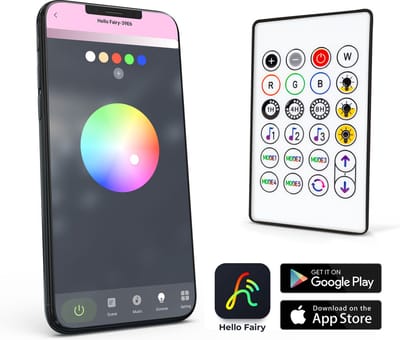 Slimme verlichting - Gekleurd Lichtsnoer Kerstverlichting voor binnen of buiten - Smart met APP en Bluetooth - op Netstroom - 10 meter - RGB LED strip