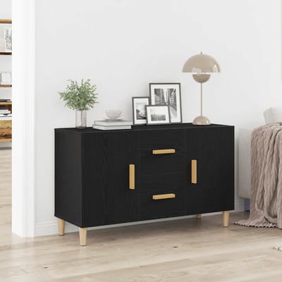 vidaXL - Dressoir - 100x36x60 - cm - spaanplaat - zwart - eikenkleurig