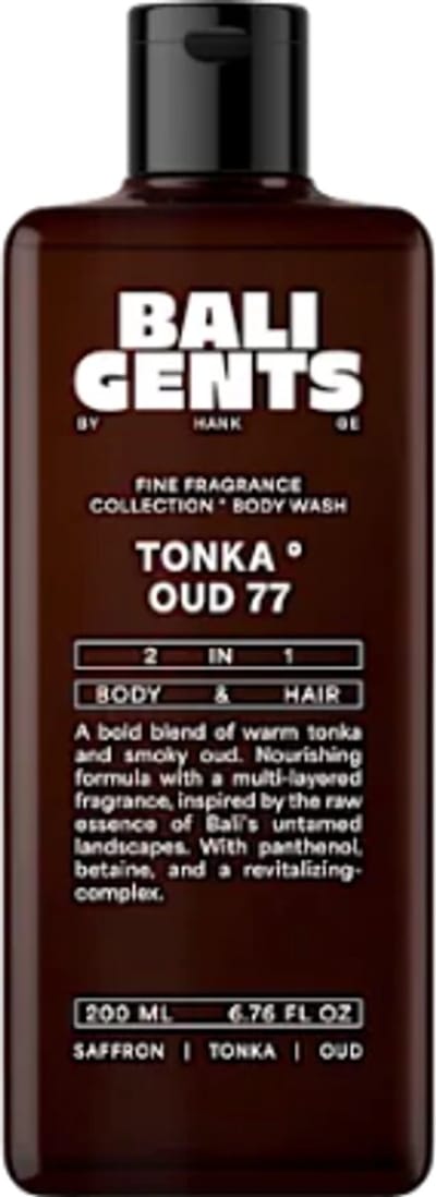 Bali Gents 2in1 Body&Hair Douchegel | 1x 200 ml- Tonka Oud 77 - Met Panthenol