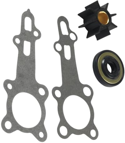 Dailygoods - Waterpomp Impeller Reparatieset - Buitenboordmotor Onderdeel - Hoge kwaliteit - Zwart en Grijs - Geschikt voor 6 7.5 8 HP - Neopreen Mate...