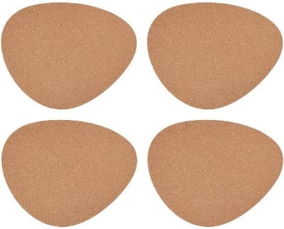 Placemats, Set van 4 Stuks, Kiezel Vorm, Kurk, 38 x 30 CM, Naturel - Mikasa