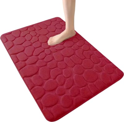 Bovista Sneldrogende Badmat - Douchemat - Antislip - Wc Mat - Toiletmat - Badkamermat - Rood S