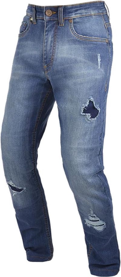 By City-Soul-man-heren-Motorbroek-jeans-spijkerbroek-strech-ce-gecertificeerd-protectie-lichtblauw-L-34