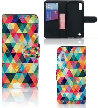 Boekhoesje voor Samsung Galaxy M10 Telefoon Hoesje Geruit