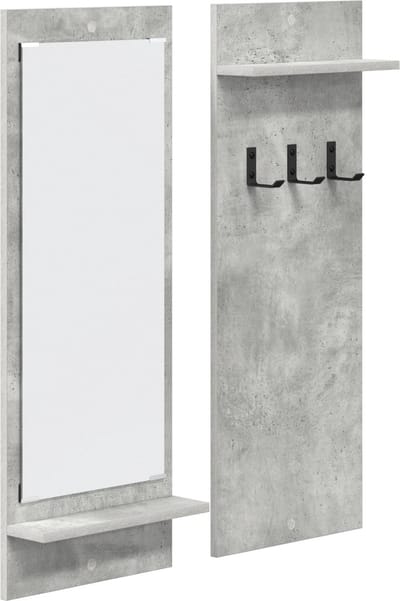 vidaXL - Wandgemonteerde - kapstok - Muurmontage - Beton - Grijs - 70 - x - 10 - x - 90 - cm
