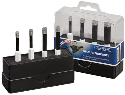 Carat ETDCSET010 4 Delige diamantboorset voor droogboren - 6/8/10/12mm