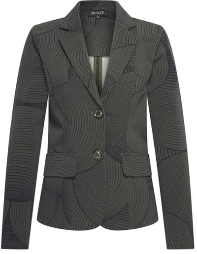 MI PIACE - Travel Blazer Circle Print MP202015 Deep Depth Black - Maat : L