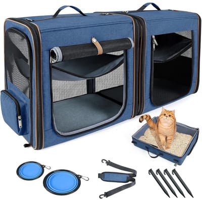 Lexium Katten Vervoersbox - Kattenvervoersbox - Reistas Katten - Reismand - Kattendraagtas - Transporttas